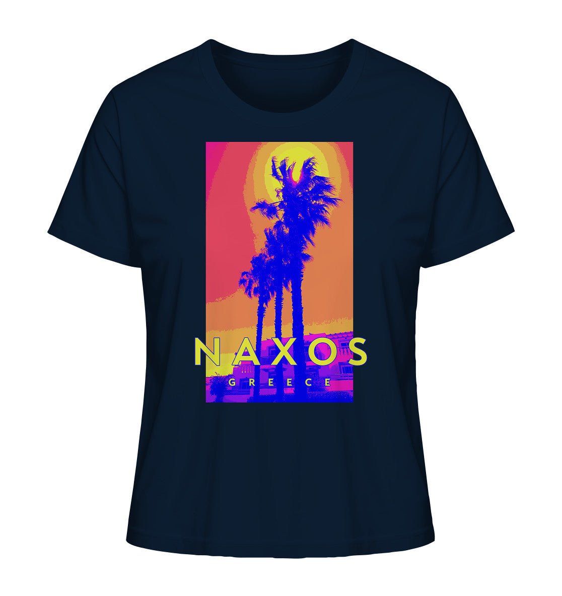 Blue palm trees Naxos Greece - Ladies Organic Shirt