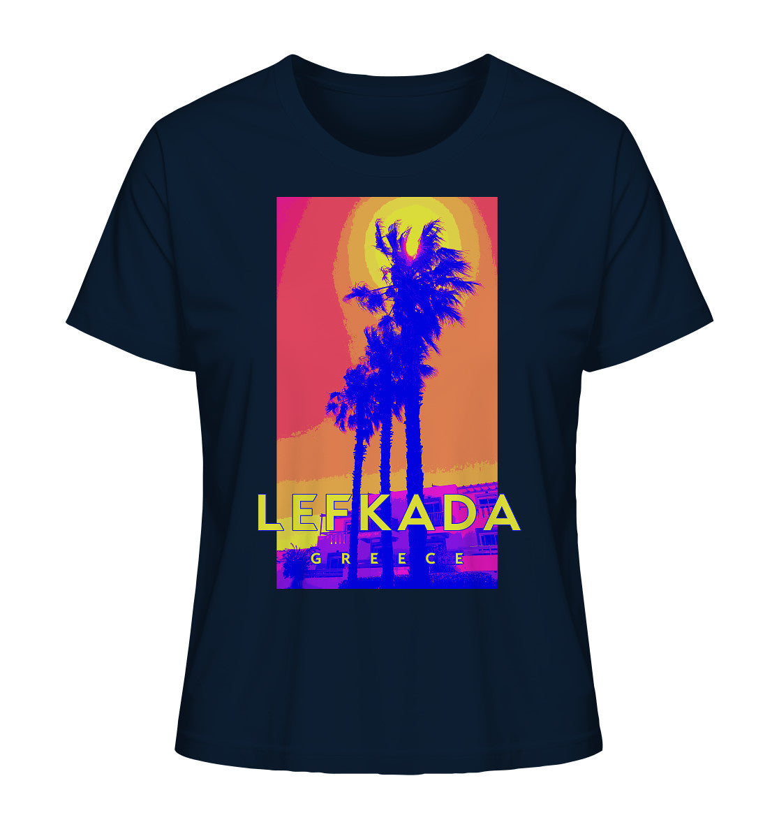 Blue palm trees Lefkada Greece - Ladies Organic Shirt