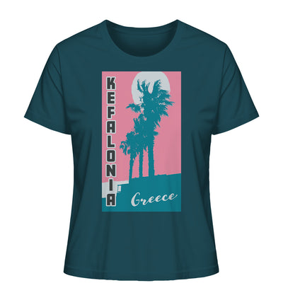 Palm trees & Pink Sky Kefalonia Greece - Ladies Organic Shirt