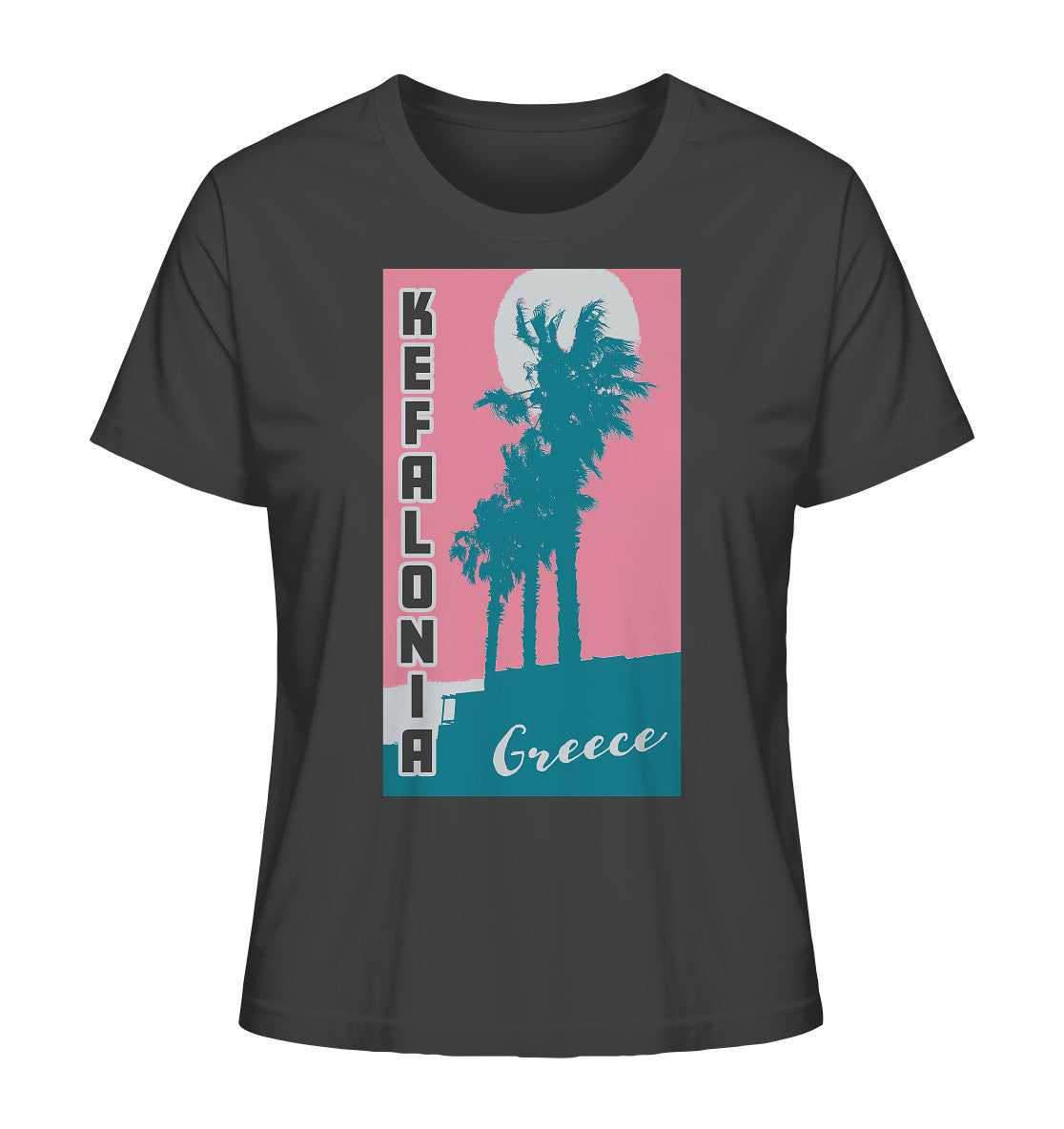 Palm trees & Pink Sky Kefalonia Greece - Ladies Organic Shirt