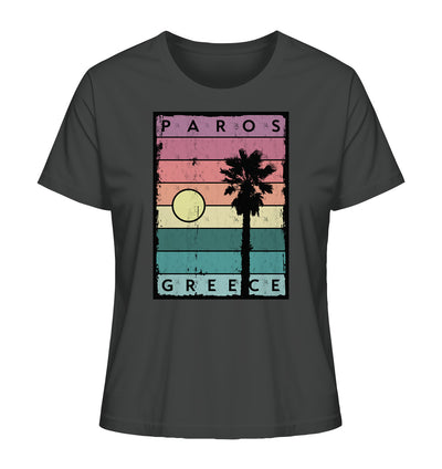 Sunset strips & Palm tree Paros Greece - Ladies Organic Shirt