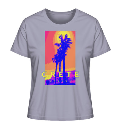 Blue palm trees Crete Greece - Ladies Organic Shirt