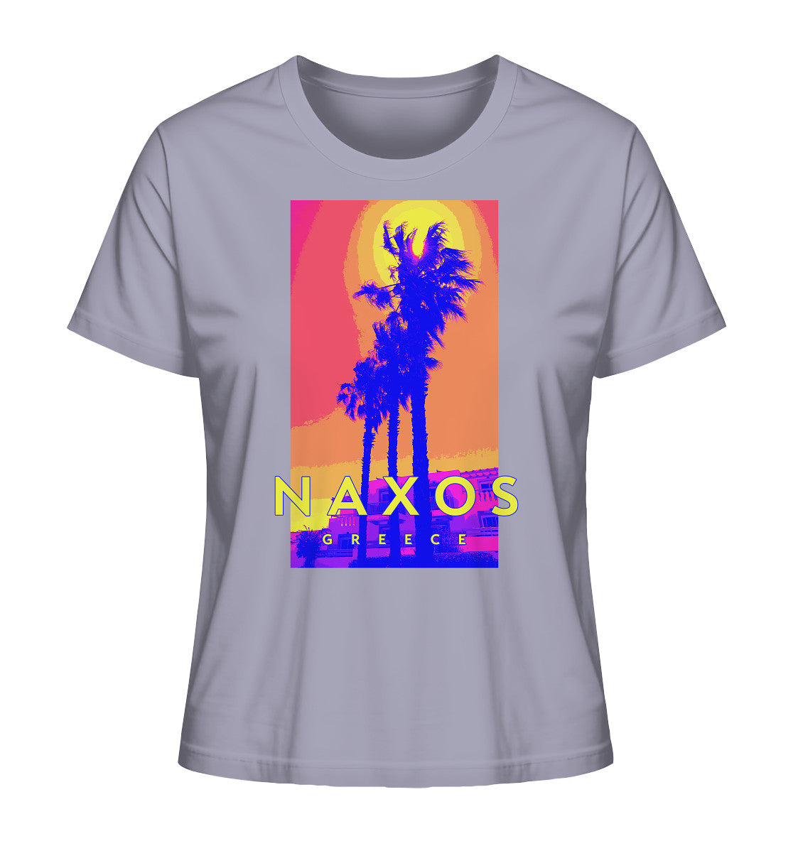 Blue palm trees Naxos Greece - Ladies Organic Shirt