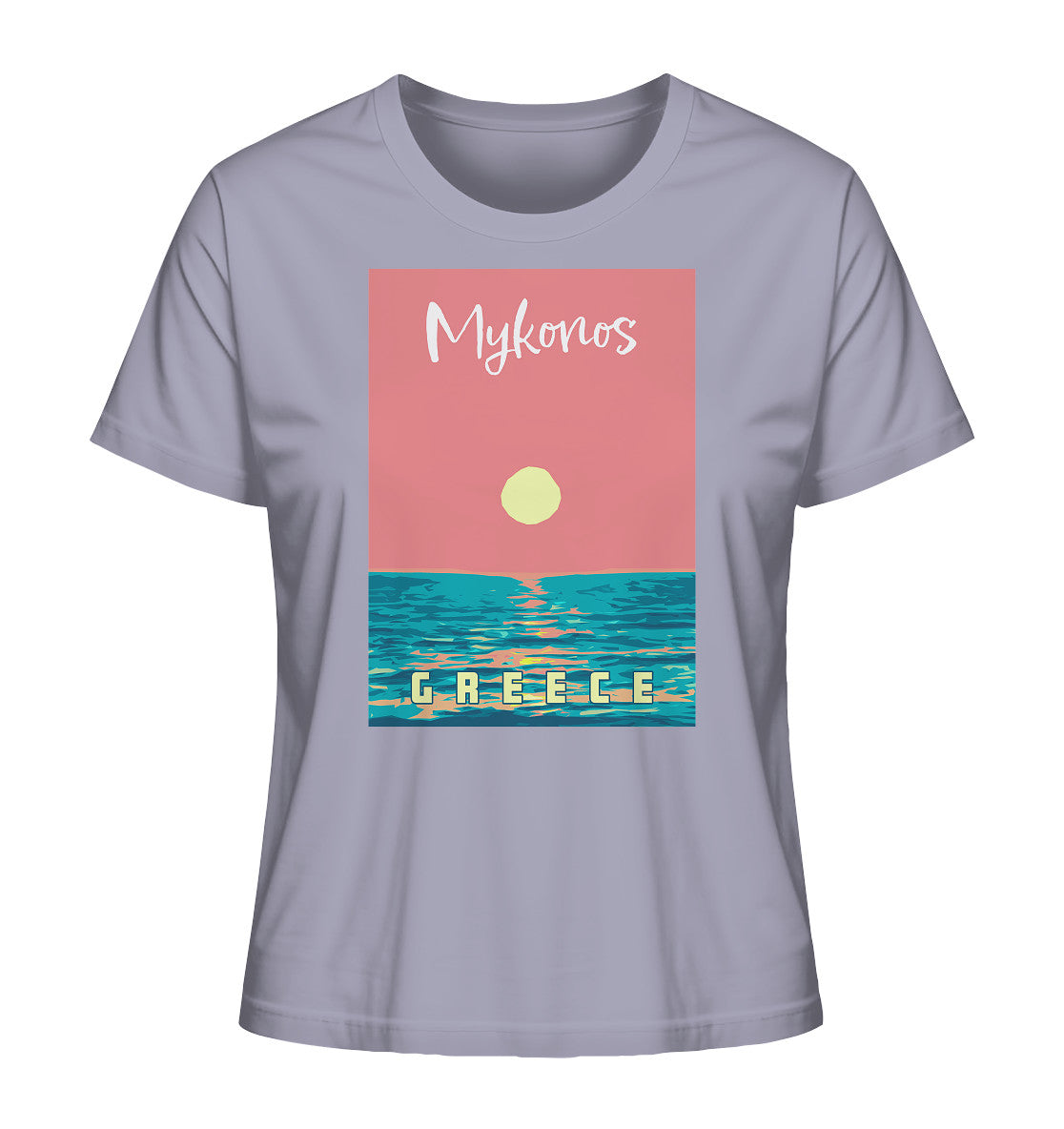 Sunset Ocean Mykonos Greece - Ladies Organic Shirt
