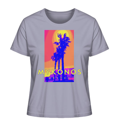 Blue palm trees Mykonos Greece - Ladies Organic Shirt