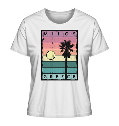 Sunset strips & Palm tree Milos Greece - Ladies Organic Shirt