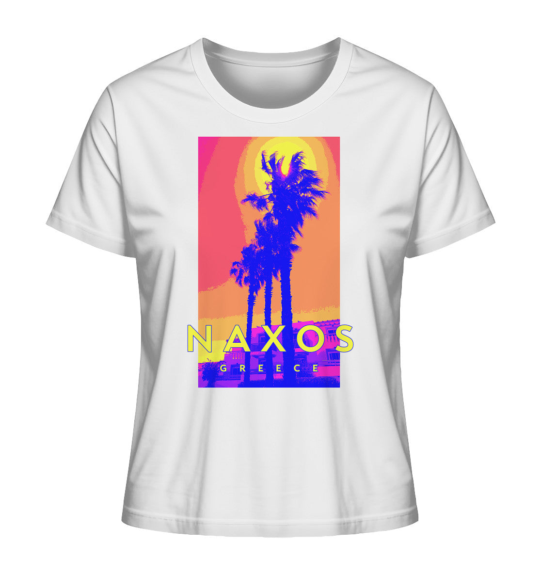 Blue palm trees Naxos Greece - Ladies Organic Shirt