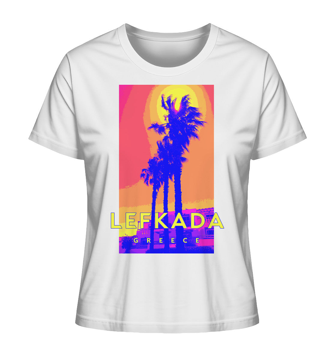 Blue palm trees Lefkada Greece - Ladies Organic Shirt