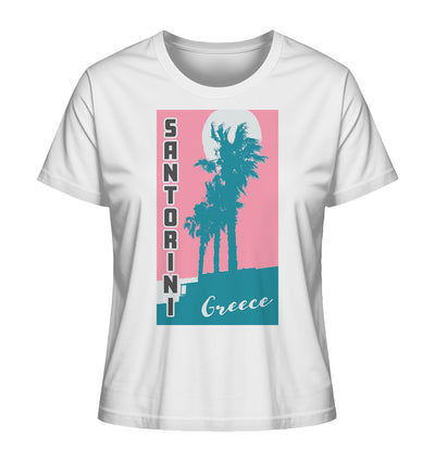 Palm trees & Pink Sky Santorini Greece - Ladies Organic Shirt