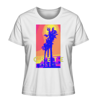 Blue palm trees Crete Greece - Ladies Organic Shirt