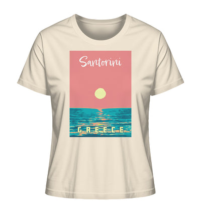 Sunset Ocean Santorini Greece - Ladies Organic Shirt