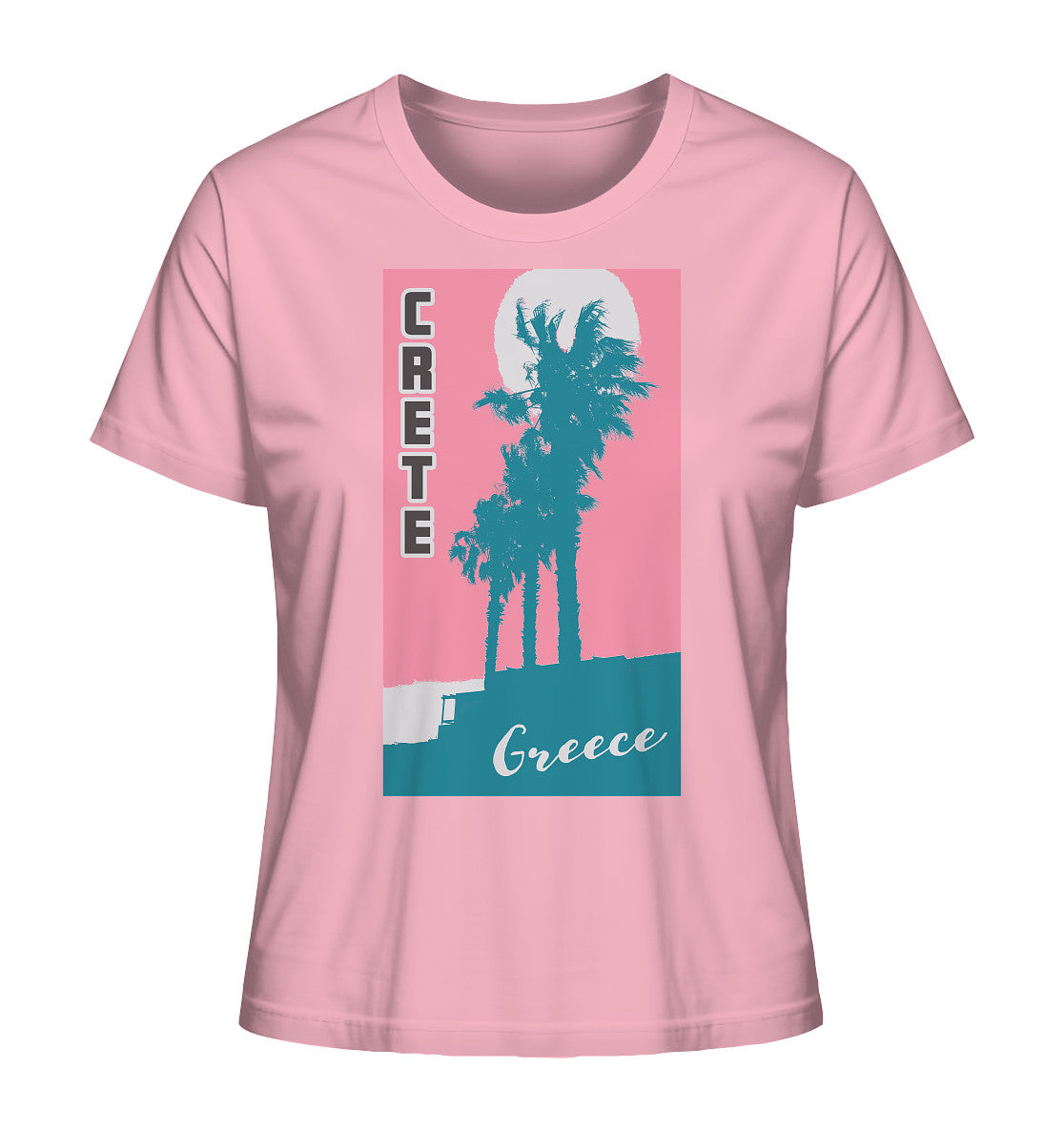 Palm trees & Pink Sky Crete Greece - Ladies Organic Shirt