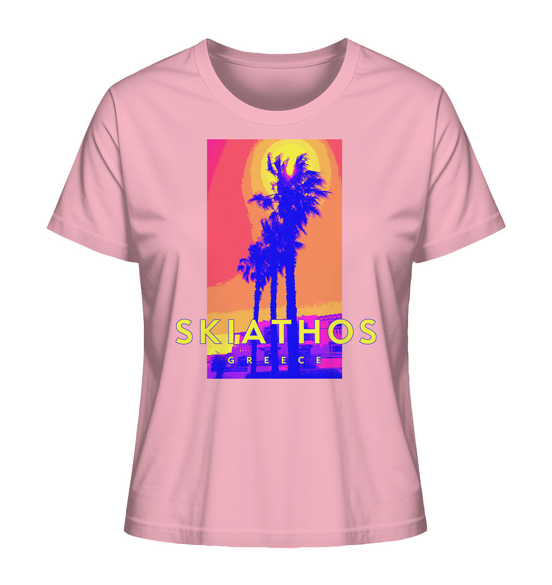 Blue palm trees Skiathos Greece - Ladies Organic Shirt