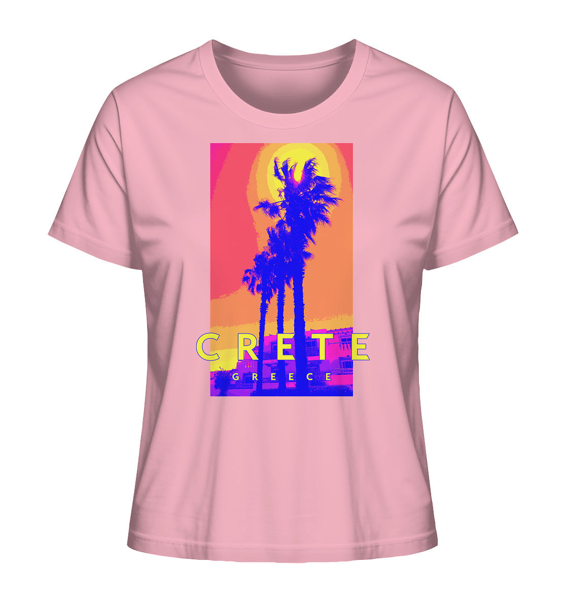 Blue palm trees Crete Greece - Ladies Organic Shirt