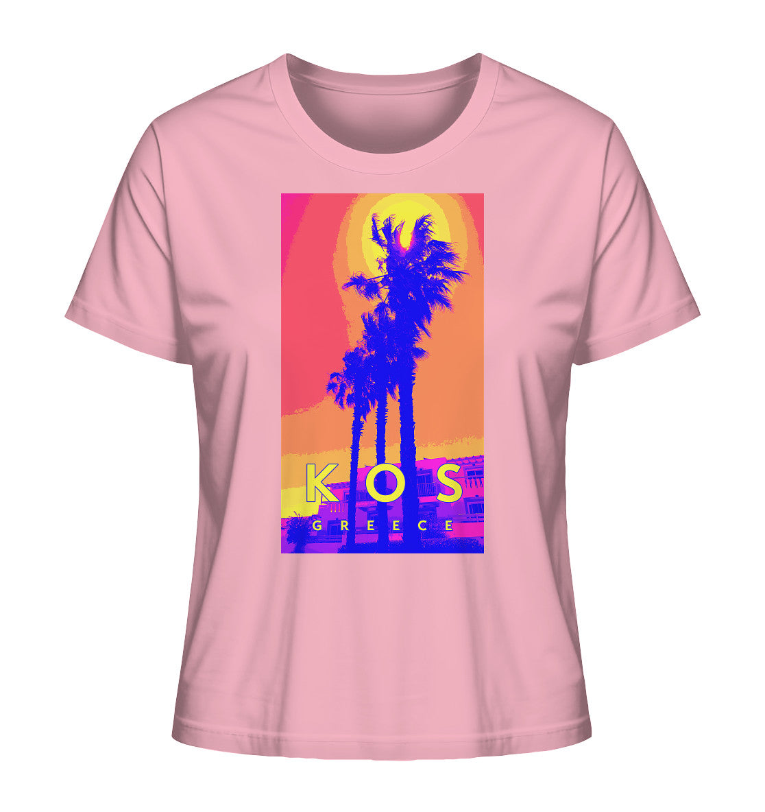 Blue palm trees Kos Greece - Ladies Organic Shirt