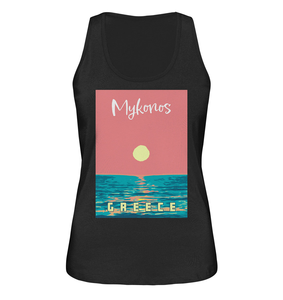 Sunset Ocean Mykonos Greece - Ladies Organic Tank-Top