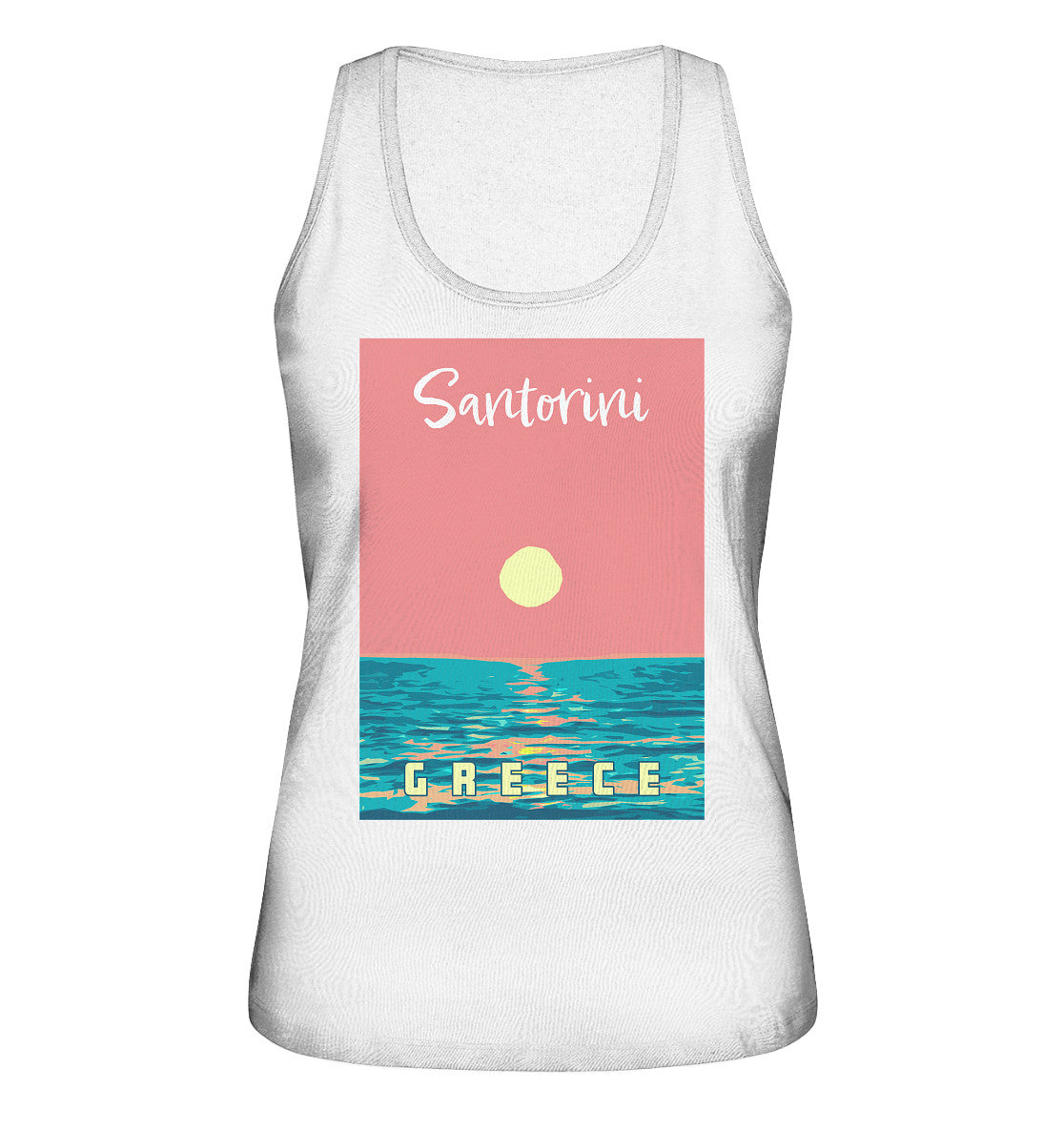 Sunset Ocean Santorini Greece - Ladies Organic Tank-Top