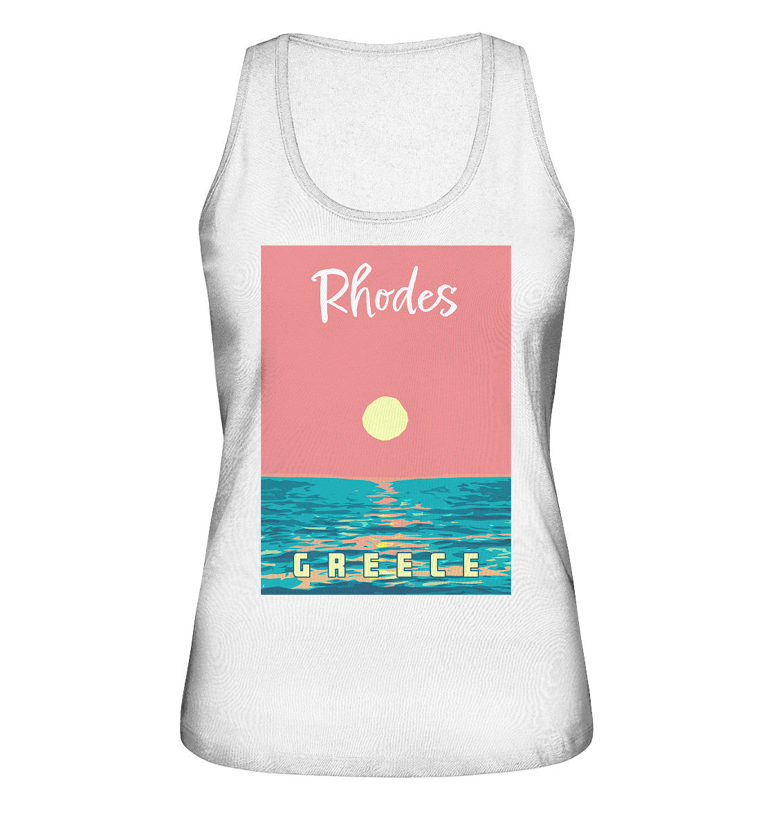 Sunset Ocean Rhodes Greece - Ladies Organic Tank Top