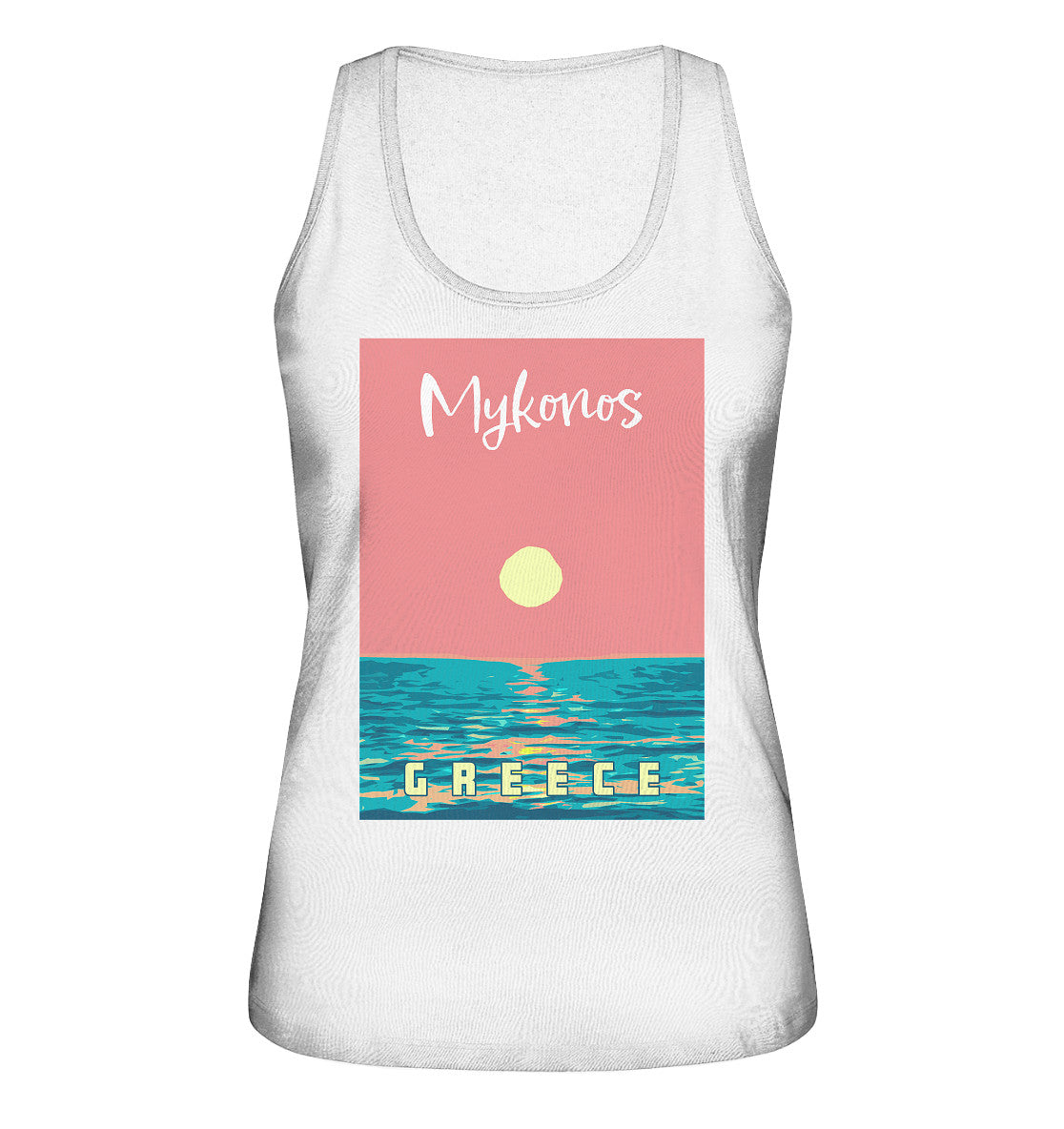 Sunset Ocean Mykonos Greece - Ladies Organic Tank-Top