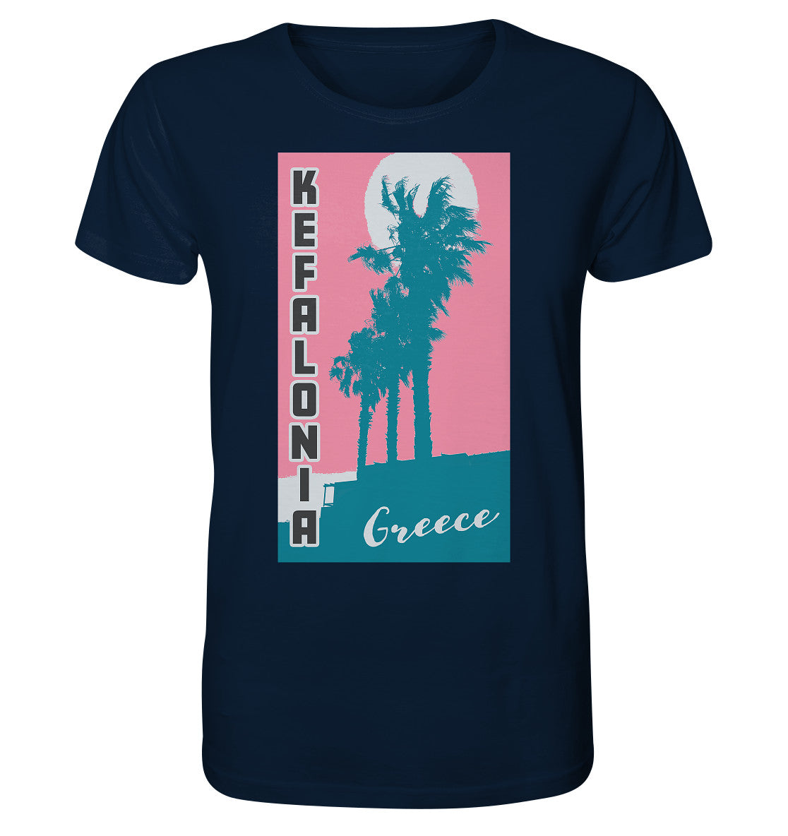 Palm trees & Pink Sky Kefalonia Greece - Organic Shirt