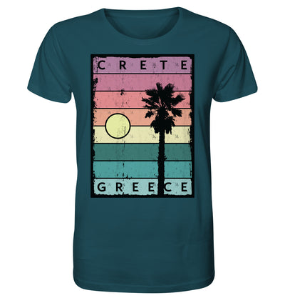 Rayures coucher de soleil et palmier Crète Grèce - Chemise biologique