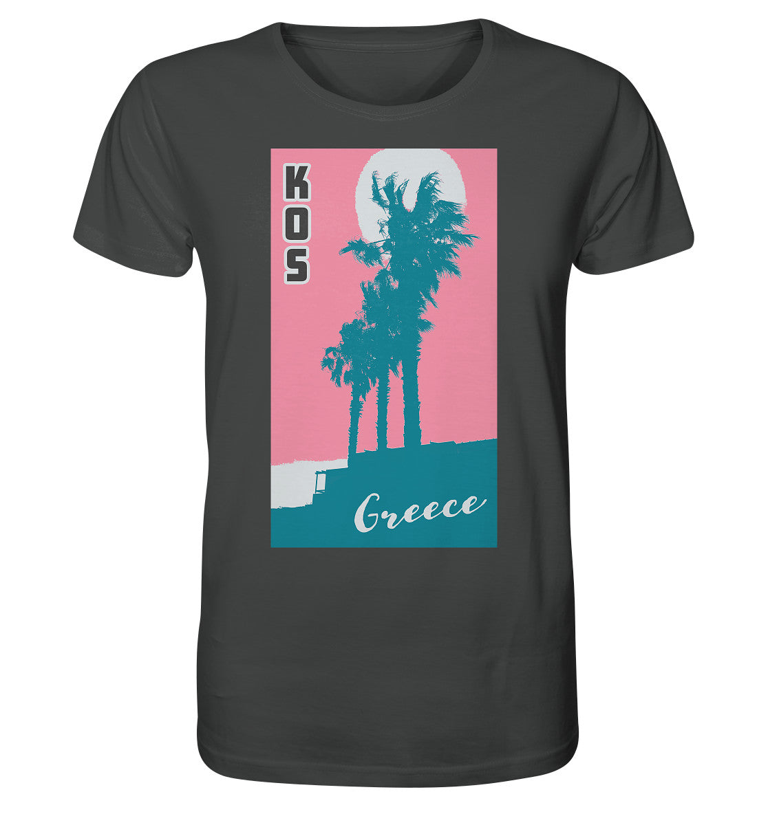 Palm trees &amp; Pink Sky Kos Greece - Organic Shirt