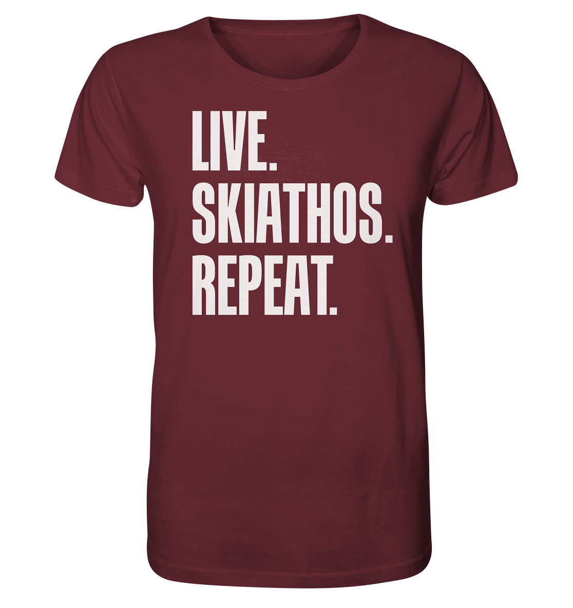 LIVE. SKIATHOS. REPEAT. -Organic shirt