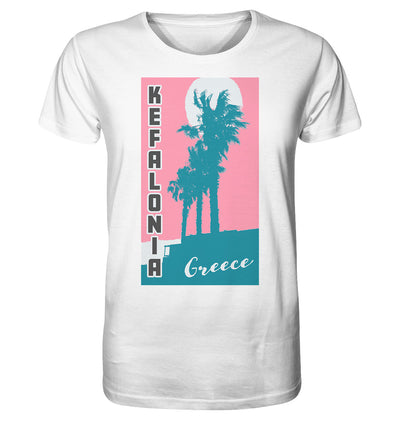 Palm trees & Pink Sky Kefalonia Greece - Organic Shirt