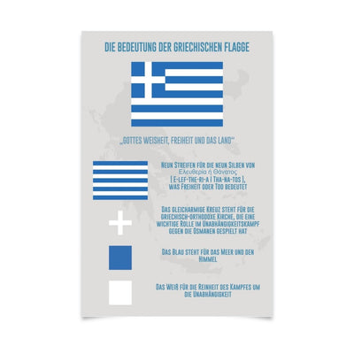 "Die Bedeutung der griechischen Flagge" Griechenland Poster
